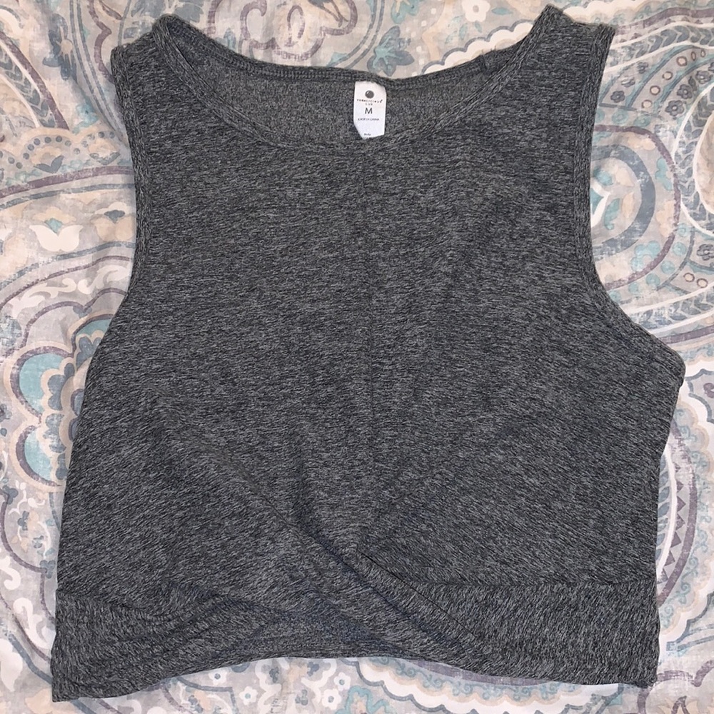 cropped racer back workout tank